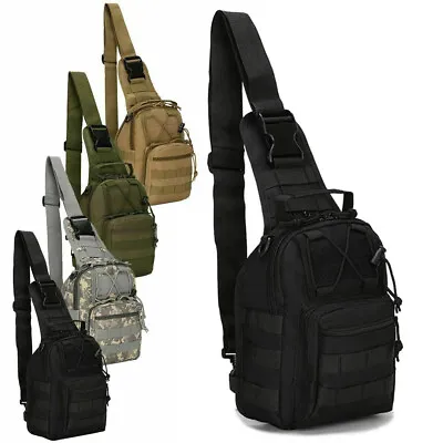 Tactical Sling Bag Chest Shoulder Backpack Military MOLLE Crossbody Pack Outdoor • $14.99