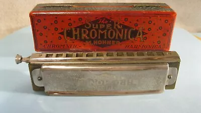 Super Chromonica - Vintage Chromatic Harmonica M Hohner C 12 Holes W/ Box • $49.95