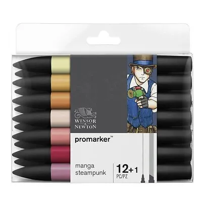 Winsor & Newton Promarker Manga Steampunk (12 Colours + Free Blender) • £24.75