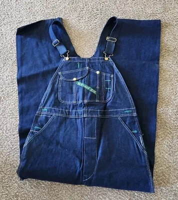 Key Imperial Men 36x34 Carpenter Bib Overalls Workwear Dark Blue Denim Workwear • $24.99