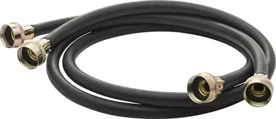 Washing Machine Water Hoses 4 Foot Hot Cold Black Rubber 2-pack • $15.99