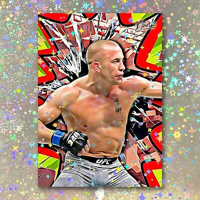 Georges St-Pierre Holographic Knockout Sketch Card Limited 1/5 Dr. Dunk Signed • $29.99