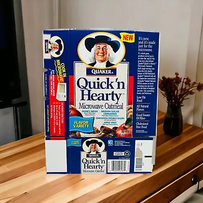 Empty Flattened QUAKER Quick N Healthy Box 1996 Instant Microwave Oatmeal 15.2oz • $6.50