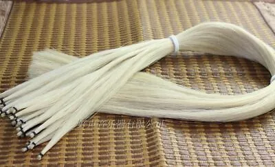 5 Hanks Violin Viola Cello Mongolia Natural White Bow Hair Horse Tail 90-92cm • $7.66