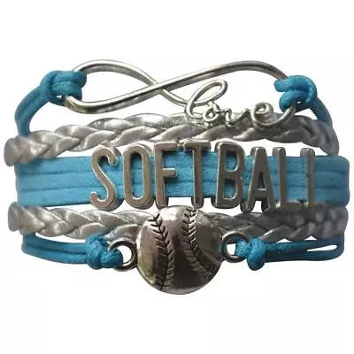 Infinity Collection Softball Bracelet- Girls Softball Jewelry - Softball Gift • $8.99