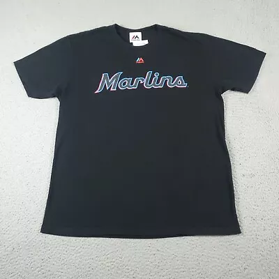 Miami Marlins T Shirt Mens Medium Black Alcantra 22 Sports Baseball MLB • $14.21