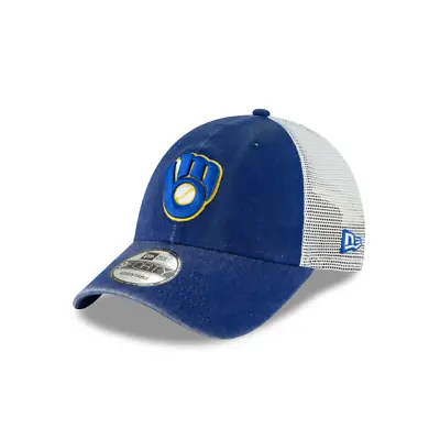 Milwaukee Brewers New Era 1987 Cooperstown 9FORTY Trucker Adjustable Hat~Blue • $22.99