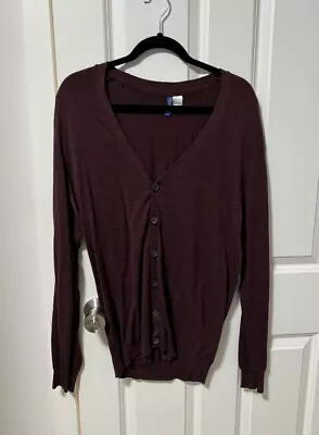 Divided By H&M Mens Cardigan Button Down Size Large Maroon • $9