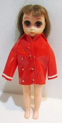 SUSIE SAD EYES VINTAGE 7.5  BIG EYE EYED DOLL C. 1960's Or 1970's BRUNETTE SUZY • $29.99