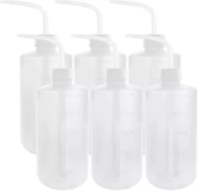 DEPEPE 6Pcs 500Ml Plastic Safety Wash Bottles Lab Squeeze Bottle LDPE Squirt • $24.69