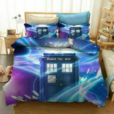 £57.95 • Buy 3D Doctor Who Bedding Set Duvet Cover TARDIS Check Comforter Cover Pillowcase 2#