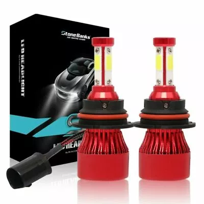 1 Pair 4 Sides 9007 HB5 LED Headlight Bulbs Kit High Low Beam 6500K Super White • $11.33