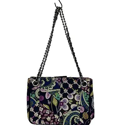 Vera Bradley Floral Nightingale Purse Silver Chain Straps Shoulder Bag Birds • $15.75
