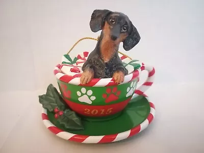 NEW 2015 DANBURY MINT DACHSHUND  HOLIDAY TEA CUP  CHRISTMAS ORNAMENT Dog • $20
