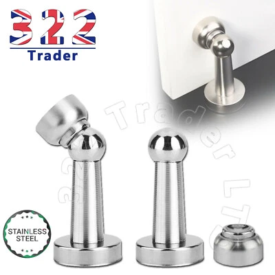 £9.49 • Buy 2x Magnetic Door Stop Buffer Wedge Stop Holder Stopper Stainless Steel RUST FREE