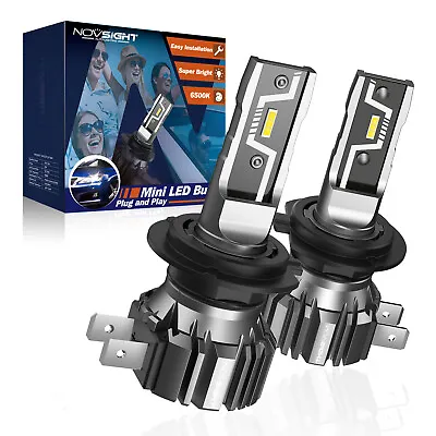 NOVSIGHT H7 LED Headlight Globes Bulbs 10000LM Replace Xenon Halogen 6500K White • $31.49