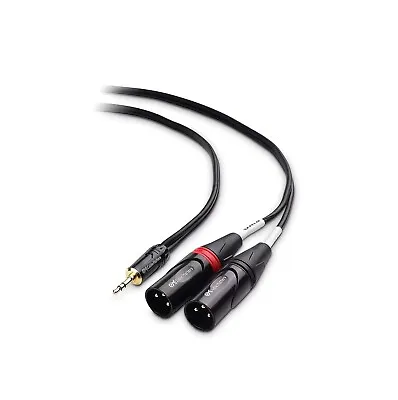 3.5mm 1/8 Inch TRS To 2 XLR Cable 3 Ft Male To Male Aux To Dual XLR Cable • £12.90
