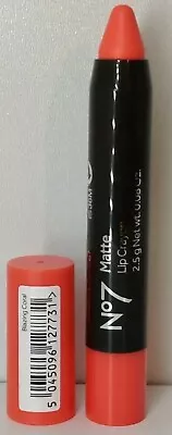 £1.95 • Buy No 7 Matte Lip Crayon Shade Blazing Coral (Red/Pink) 2.5g Brand New Full Size