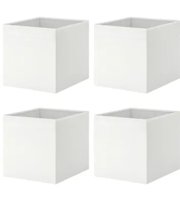 4X IKEA White  Drona Storage Box Canvas  • £24.99