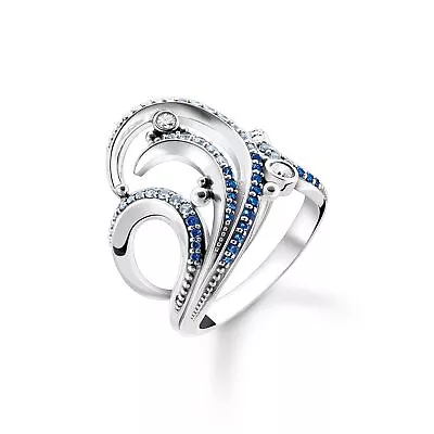 Genuine THOMAS SABO Ring Wave With Blue Stones • $224.50