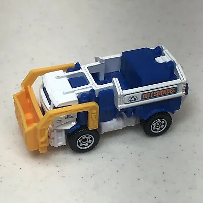 2013 Matchbox City Services Blue And Orange Garbage Gulper Diecast Truck Car  • $8.30