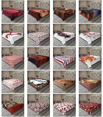 Ambesonne Red Flat Sheet Top Sheet Decorative Bedding 6 Sizes • $29.99