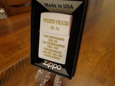 Vietnam War Heritage Series Unqualified Unwilling Zippo Lighter Mint In Box • $28.95
