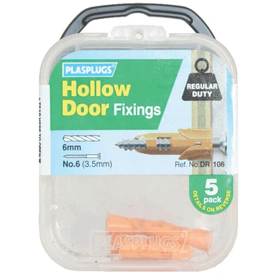 £3.80 • Buy Plasplugs DR106 DR 106 Hollow Door Fixings (5)