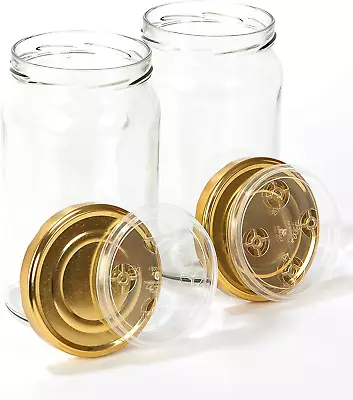 MyFERMENTS Glass Jars With Lids – 1.96L Large Mason Jar For Making Kombucha - - • £25.67