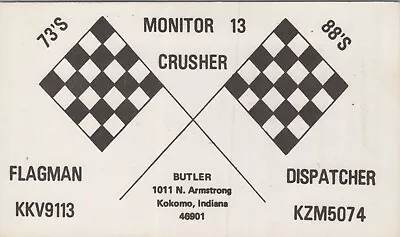 Vintage CB Radio QSL Postcard Car Race Flags Butler 1970s Kokomo Indiana • $9.72