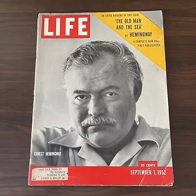 Life Magazine September 1 1952 - Ernest Hemingway - The Old Man & The Sea • $100