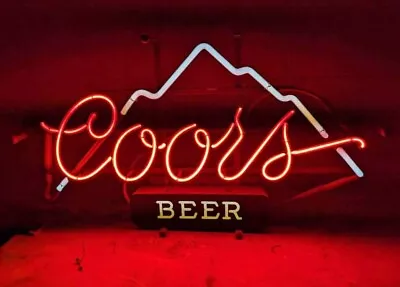 Vintage Large 1980s Coors Mountain Beer Bar Sign Decor Display Neon Glass 27x15” • $349.99