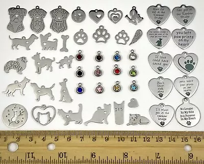 Charms Pet Dog Cat Paw Print Love Small Stainless Steel Mini Heart Rescue Lovers • $1.25