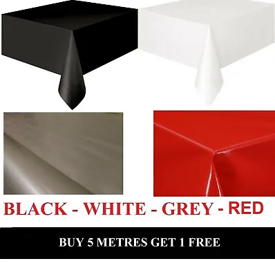 Premium Plain Tablecloth Wipe/Clean Vinyl Oil Cloth PVC Table Protector Fabric • £8.50