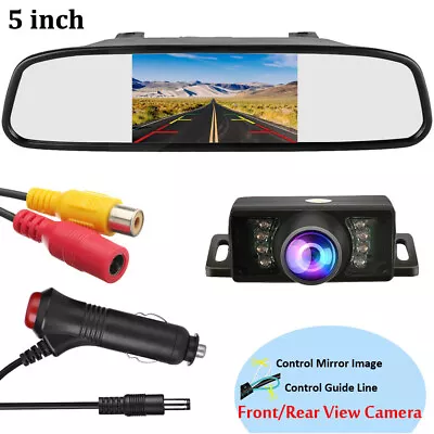 5  HD Monitor Car Backup Reverse Camera Rear View Parking License Plate System • $39.99