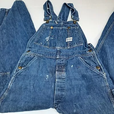 Vintage 30 X 30 Hercules Overalls Bib Denim Union Made Sears Sanforized Mens 50s • $249.99