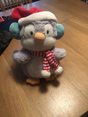 Grey And White Musical Christmas Penguin  • £3.50