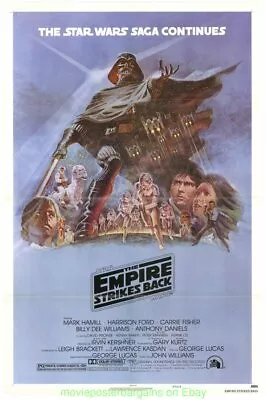 THE EMPIRE STRIKES BACK MOVIE POSTER 27x41 Inch STYLE B Folded MINT STAR WARS • $350