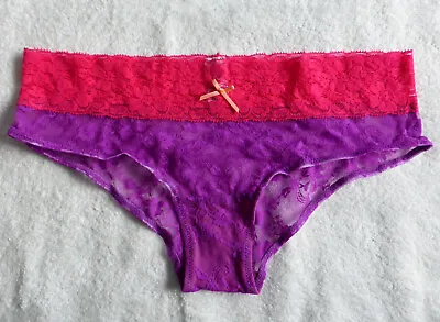 Mariemeili Size 12 Stretch Lace Briefs Pink And Purple • £4.75