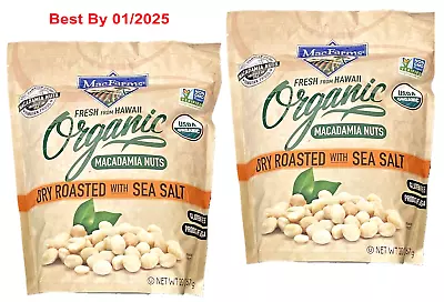 2-PACK MacFarms Organic Macadamia Nuts Dry Roasted With Sea Salt 20oz Each Pack • $63.97