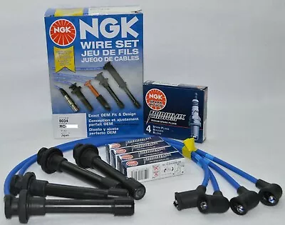 $69.98 • Buy NGK Japan Blue Spark Plug Wire Set HE82 + NGK Iridium IX Spark Plugs For Integra