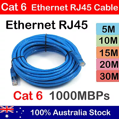 5m 10m 15M 20m 30m 50m Cat6 Network Ethernet Cable Lan Cables 100M/1000Mbps AU • $5.95