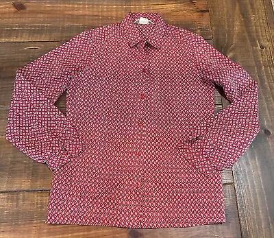 Vintage Koret Of California Red Western Paisley Long Sleeve Top Blouse • $16