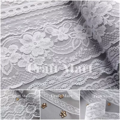 £1.79 • Buy VINTAGE Antique Snow White LACE RIBBON WEDDING Sewing Bridal Shabby Dress Diy