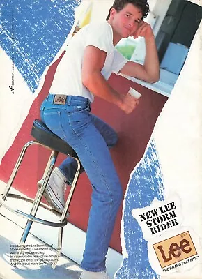 Lee Jeans Ad Guy Sitting At Bar 80'S Vtg Print Ad 8X11 Wall Poster Art • $6.24