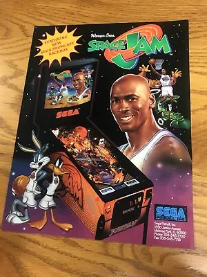 Sega SPACE JAM Pinball Machine Game Flyer - Original • $3.99