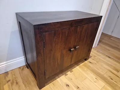 DARK DAKOTA SOLID MANGO WOOD FURNITURE 2 DOOR SIDEBOARD Preowned • £29.95