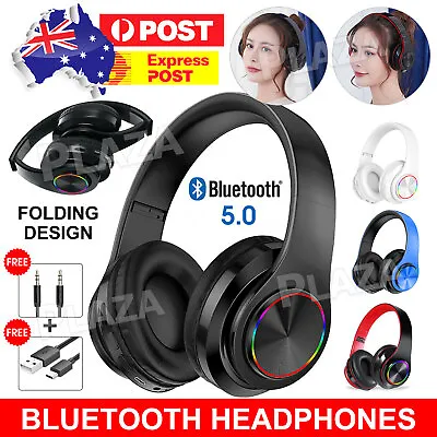 Wireless Headphones Bluetooth Noise Cancelling Stereo Earphones Over Ear Headset • $14.95