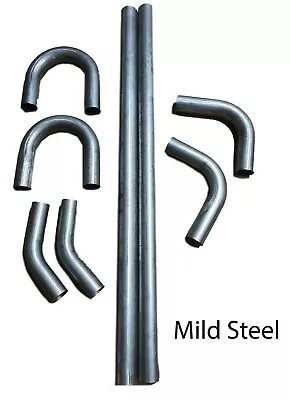 £105.99 • Buy 8 Pcs Exhaust MILD STEEL Mandrel Bend Pipe Car Kit Tubing 45, 180, 90 Degree