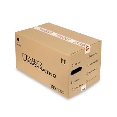 10 Strong Cardboard Storage Packing Moving House Boxes - Medium • £19.99